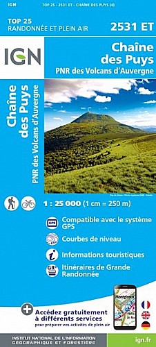 2531ET - Chaîne des Puys / PNR des Volcans d'Auvergne 2531ET - Chaîne des Puys / PNR des Volcans d'Auvergne