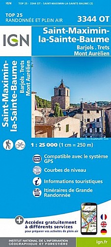 3344OT - Saint-Maximin-La-Sainte-Baume/Barjols/Trets/Mont-Aurelien 